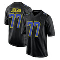 LA.Rams #77 Alaric Jackson Player Black Fashion Limited Home Game Odoa Stitched Jerseys