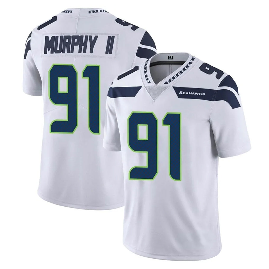 S.Seahawks #91 Byron Murphy II Player White Limited Vapor Untouchable Home Game Odoa Stitched Jerseys