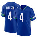 S.Seahawks #4 Michael Dickson Player Royal Throwback Home Game Odoa Stitched Jerseys