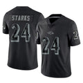 B.Ravens #24 Malaki Starks Player Black REFLECTIVE Limited Odoa Stitched Jerseys