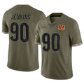 C.Bengals #90 Kris Jenkins Jr Player Olive Salute to Service Limited Game Odoa Stitched Jerseys