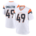 D.Broncos #49 Alex Singleton Player White Home Game Odoa Stitched Jerseys