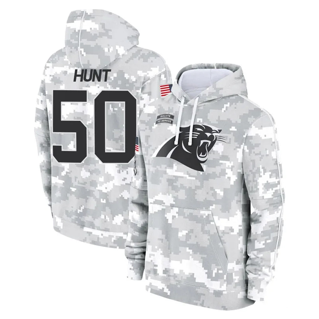 C.Panthers #50 Robert Hunt Player Arctic Camo Salute to Service Pullover Hoodies Limited Game Odoa Stitched Jerseys