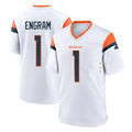 D.Broncos #1 Evan Engram Player White Home Game Odoa Stitched Jerseys