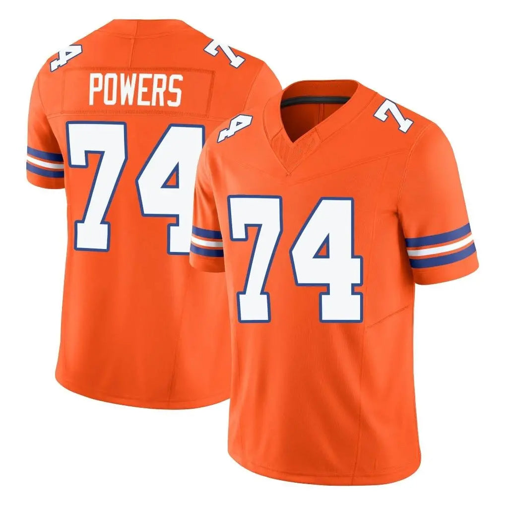 D.Broncos #74 Ben Powers Player Orange Limited Alternate Vapor F.U.S.E. Throwback Game Odoa Stitched Jerseys