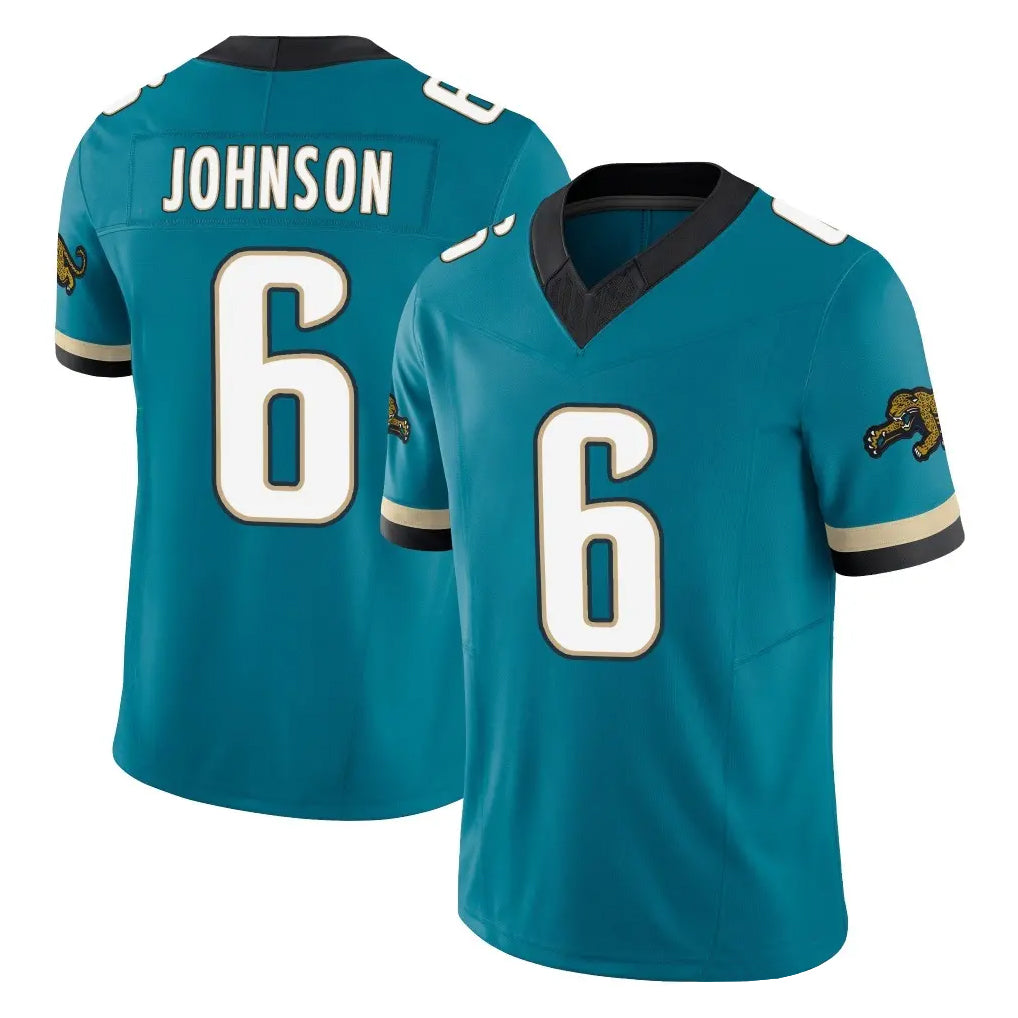 J.Jaguars #6 Antonio Johnson Player Teal Prowler Throwback Vapor F.U.S.E. Limited Home Game Odoa Stitched Jerseys