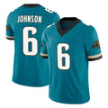 J.Jaguars #6 Antonio Johnson Player Teal Prowler Throwback Vapor F.U.S.E. Limited Home Game Odoa Stitched Jerseys