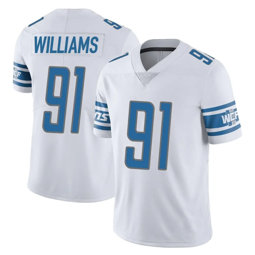 D.Lions #91 Tyleik Williams Player White Limited Vapor Untouchable Home Game Odoa Stitched Jerseys