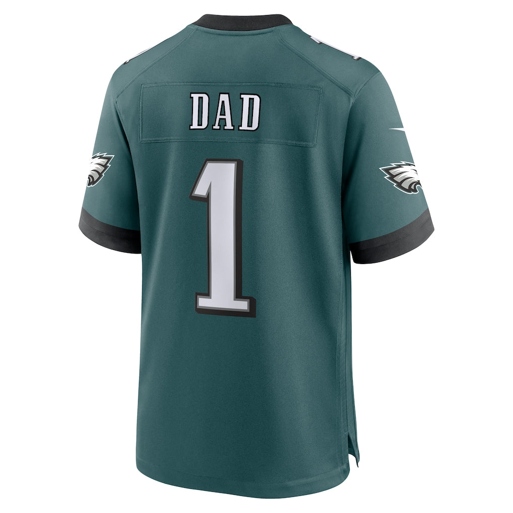 Odoa P.Eagles #1 Dad Midnight Green Team Game Jersey