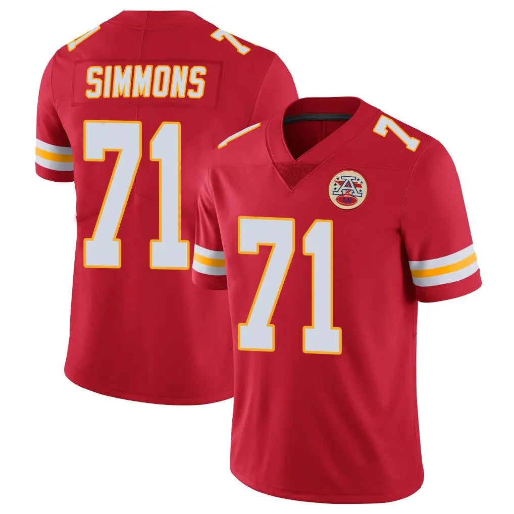 KC.Chiefs #71 Josh Simmons Player Red Limited Vapor Untouchable Home Game Odoa Stitched Jerseys