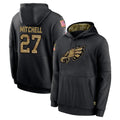 P.Eagles #27 Quinyon Mitchell Player Black Salute to Service Hoodies Limited Game Odoa Stitched Jerseys