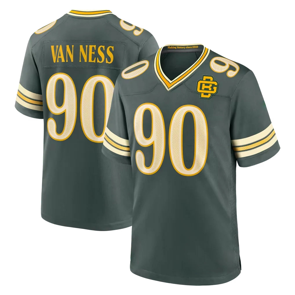 GB.Packers #90 Lukas Van Ness Player Green 2026 Rivalries Collection Home Game Odoa Stitched Jerseys