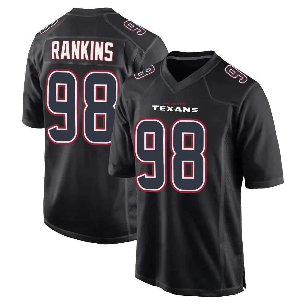 H.Texans #98 Sheldon Rankins Player Black Fashion Home Game Odoa Stitched Jerseys