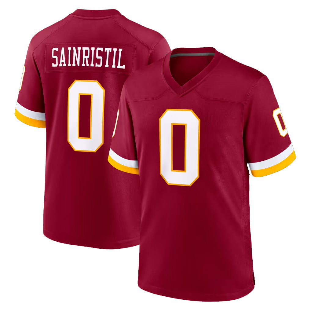 W.Commanders #0 Mike Sainristil Player Burgundy Game Home Odoa Stitched Jerseys