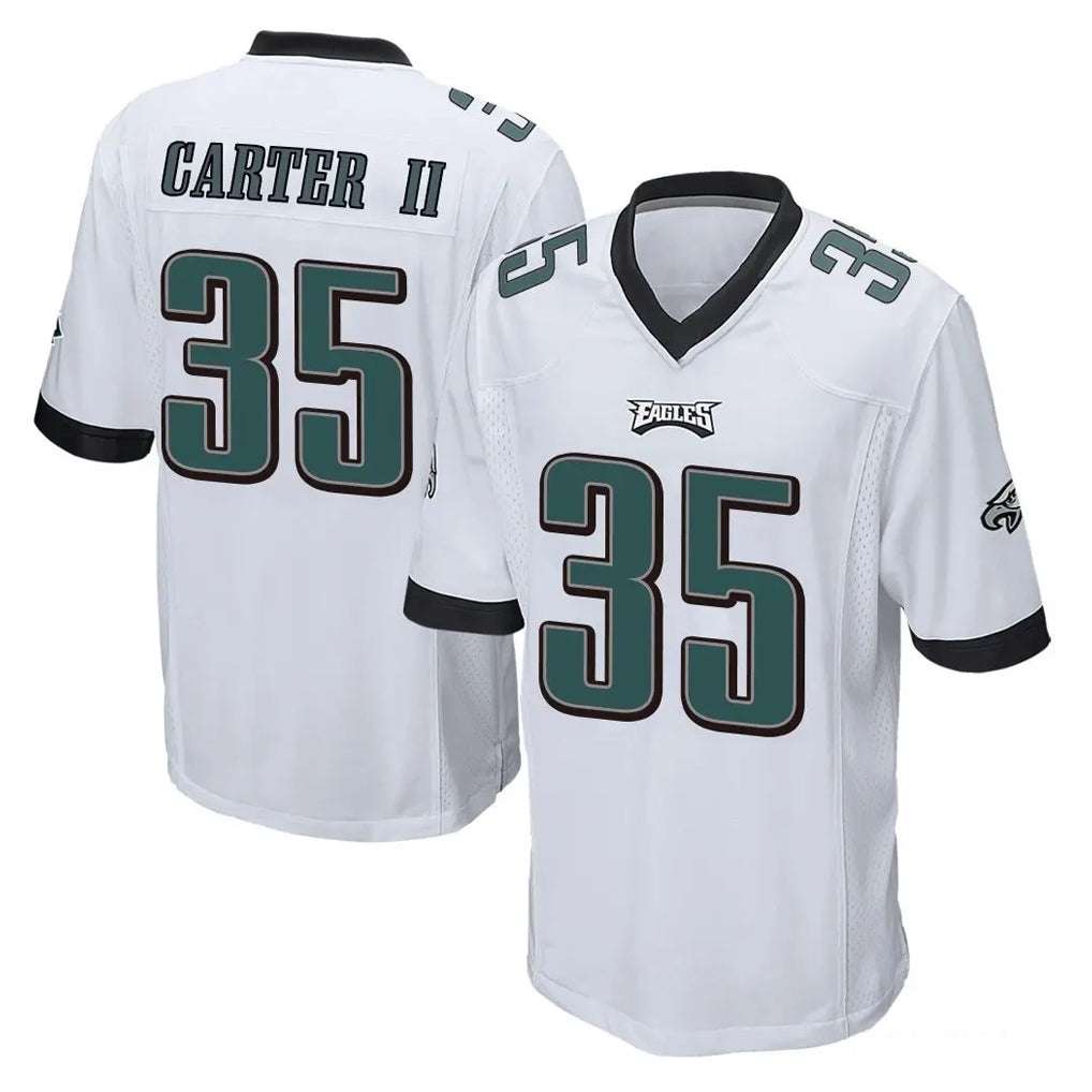 P.Eagles #35 Michael Carter II Player White Home Game Odoa Stitched Jerseys