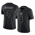 P.Steelers #4 DK Metcalf Player Black Reflective Limited Home Game Odoa Stitched Jerseys