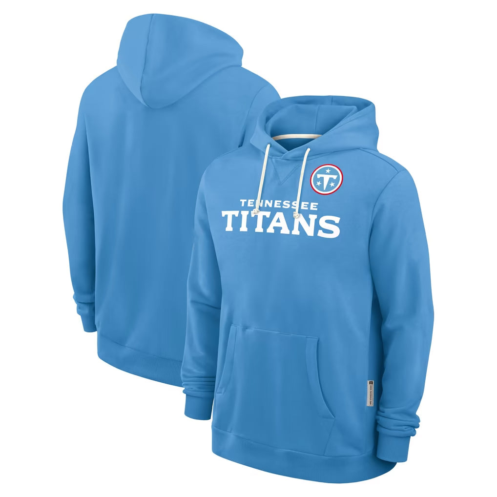 T.Titans ## Titans Blank Player Light Blue LOGO Pullover Hoodies Home Game Odoa Stitched Jerseys