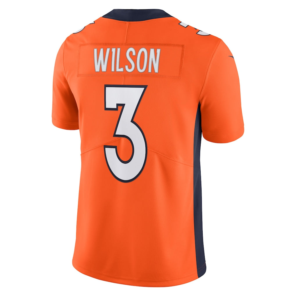 Odoa D.Broncos #3 Russell Wilson Orange Team Vapor Limited Jersey