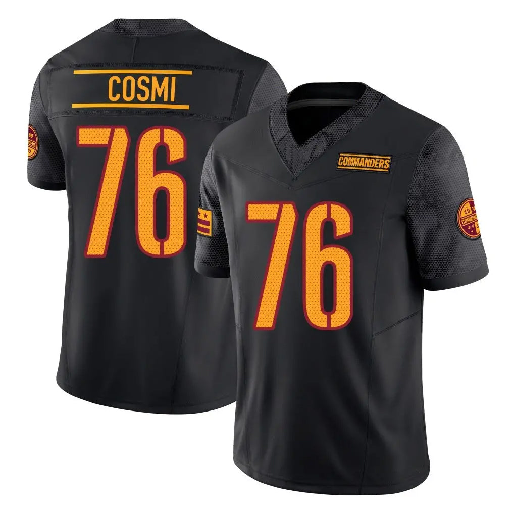 W.Commanders #76 Sam Cosmi Player Black Limited Vapor F.U.S.E. Home Game Odoa Stitched Jerseys