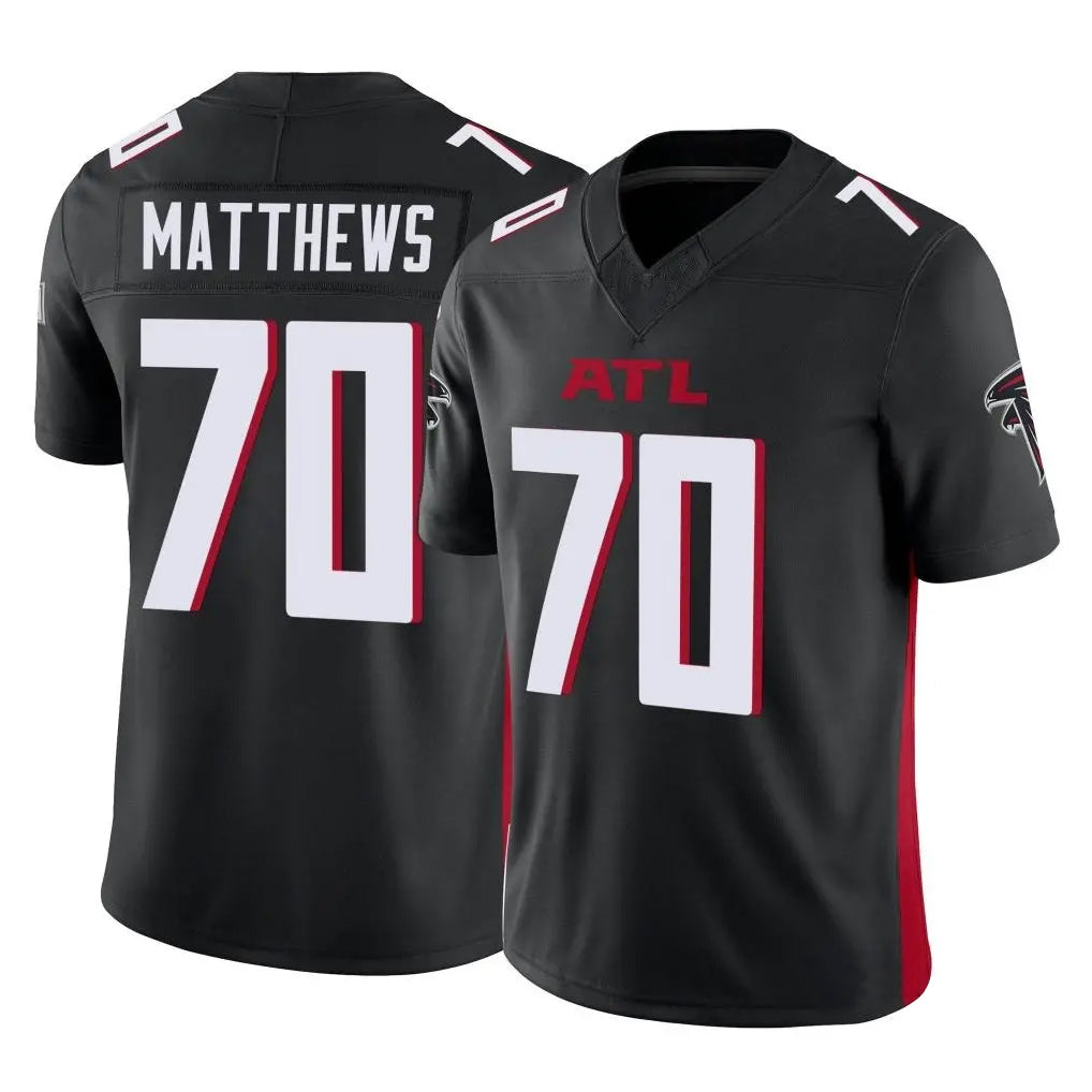 A.Falcons #70 Jake Matthews Player Black Vapor F.U.S.E. Limited Odoa Stitched Jerseys