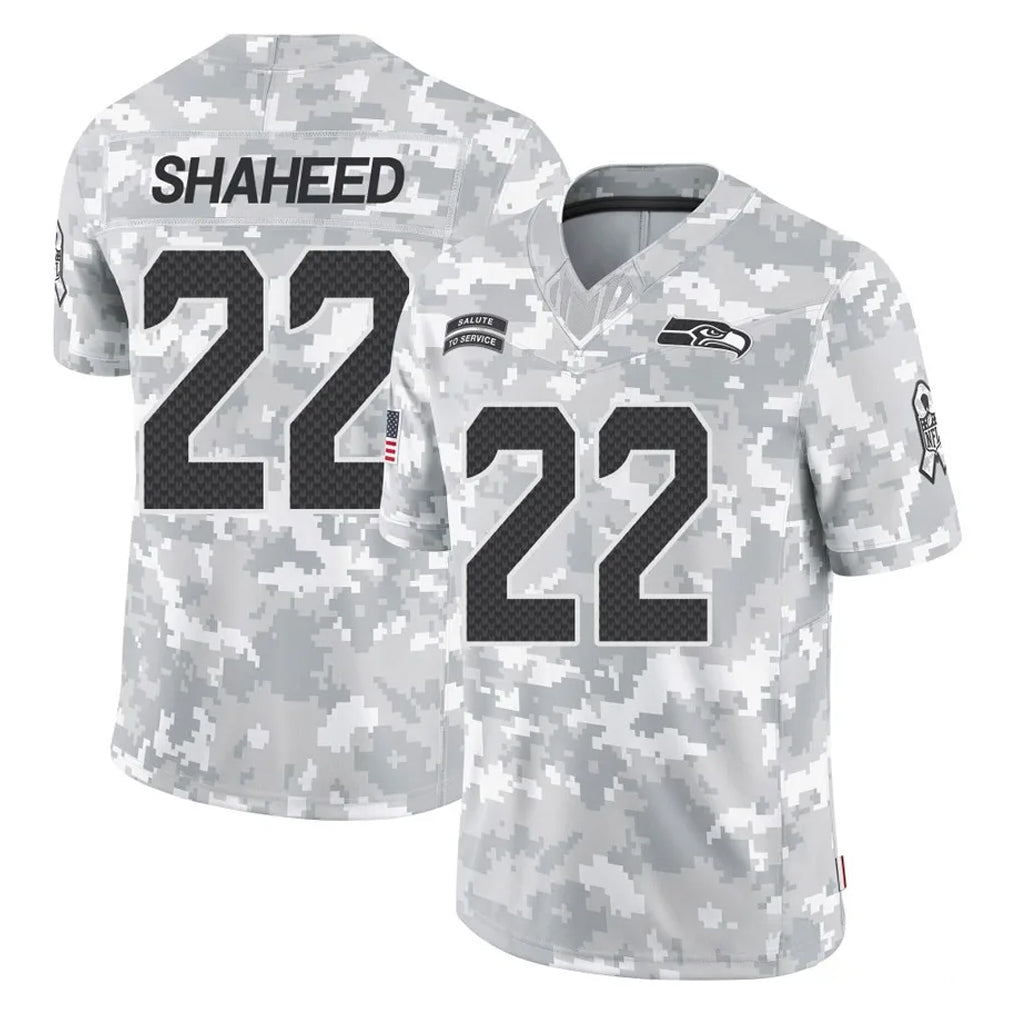 S.Seahawks #22 Rashid Shaheed Player Arctic Camo Limited Salute To Service Home Game Odoa Stitched Jerseys