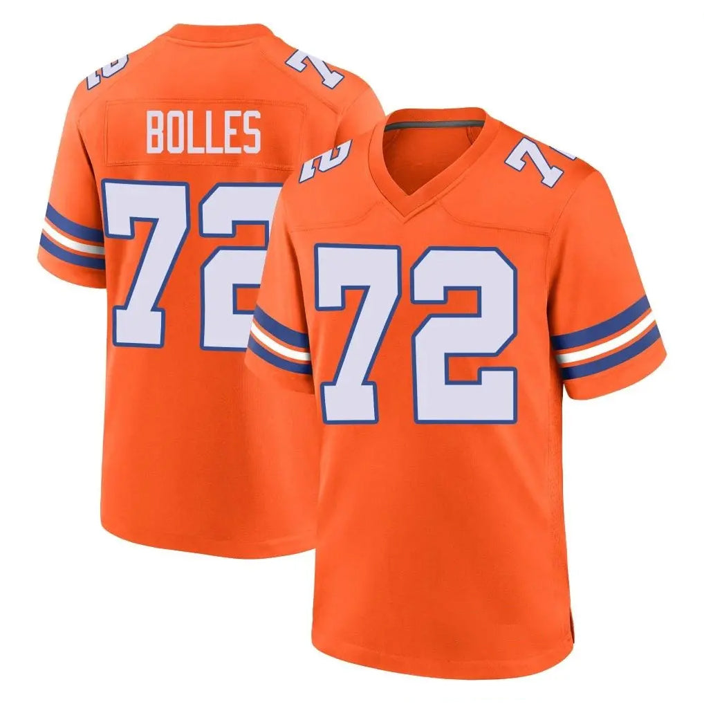 D.Broncos #72 Garett Bolles Player Orange Alternate Collection Throwback Game Odoa Stitched Jerseys