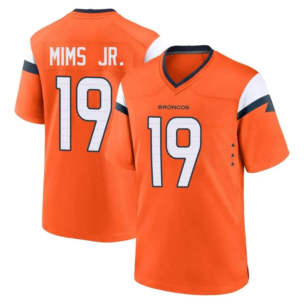 D.Broncos #19 Marvin Mims Jr. Player Orange Home Game Odoa Stitched Jerseys
