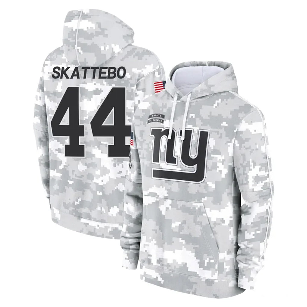 NY.Giants #44 Cam Skattebo Player Arctic Camo Salute to Service Pullover Hoodies Limited Game Odoa Stitched Jerseys