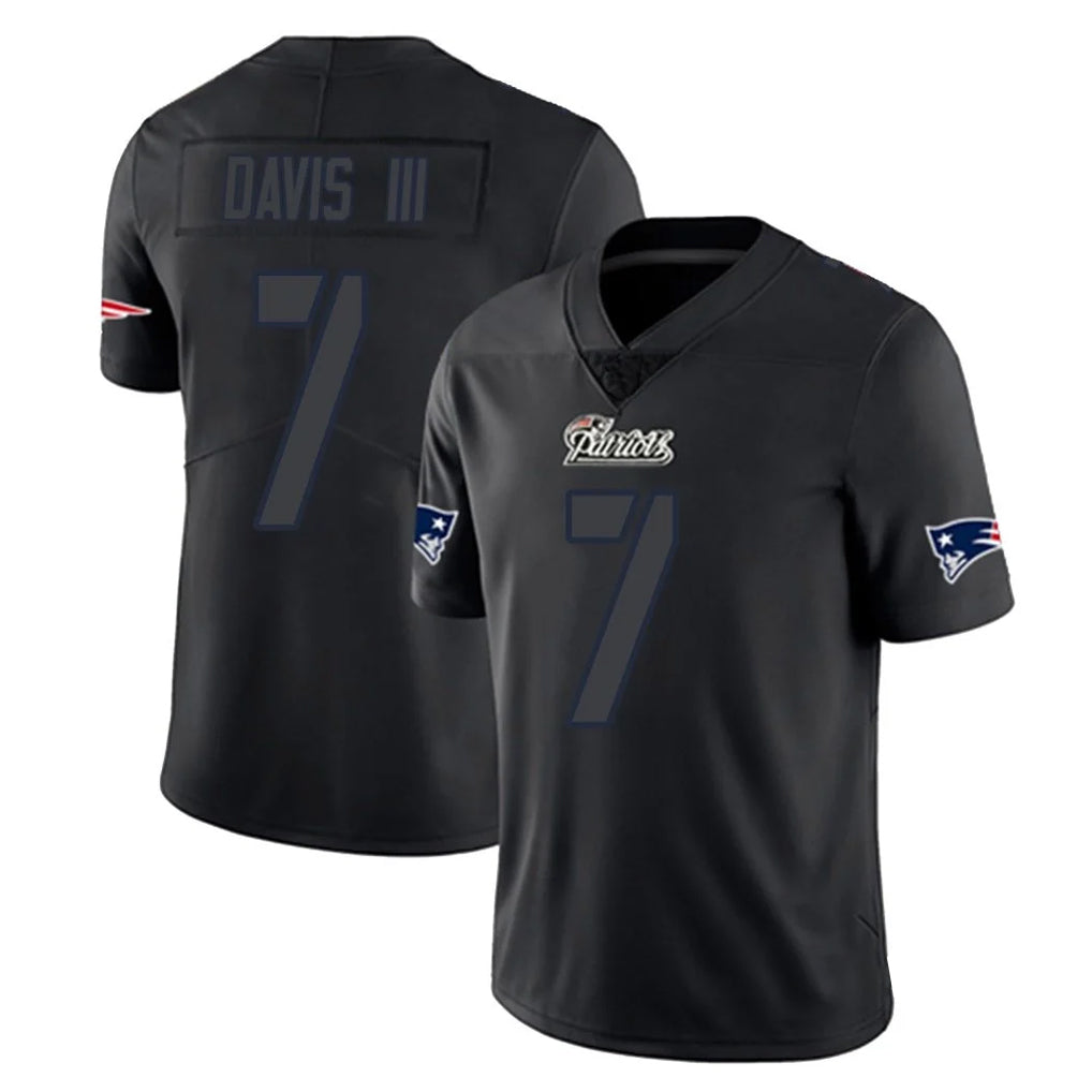 NE.Patriots #7 Carlton Davis III Player Black Impact LImited Home Game Odoa Stitched Jerseys
