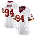 W.Commanders #94 Daron Payne Player White Limited Vapor F.U.S.E. Home Game Odoa Stitched Jerseys