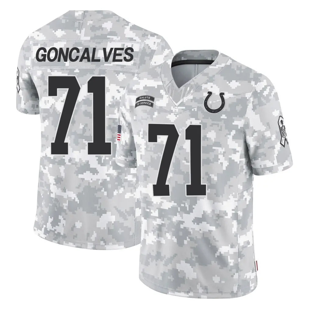 IN.Colts #71 Matt Goncalves Player Arctic Camo Salute To Service Limited Game Odoa Stitched Jerseys