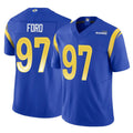 LA.Rams #97 Poona Ford Player Royal Limited Vapor F.U.S.E. Home Game Odoa Stitched Jerseys