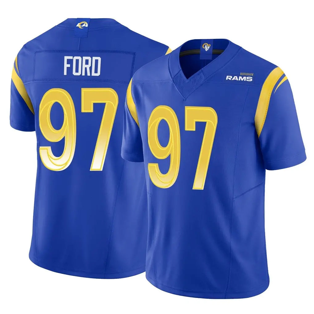 LA.Rams #97 Poona Ford Player Royal Limited Vapor F.U.S.E. Home Game Odoa Stitched Jerseys