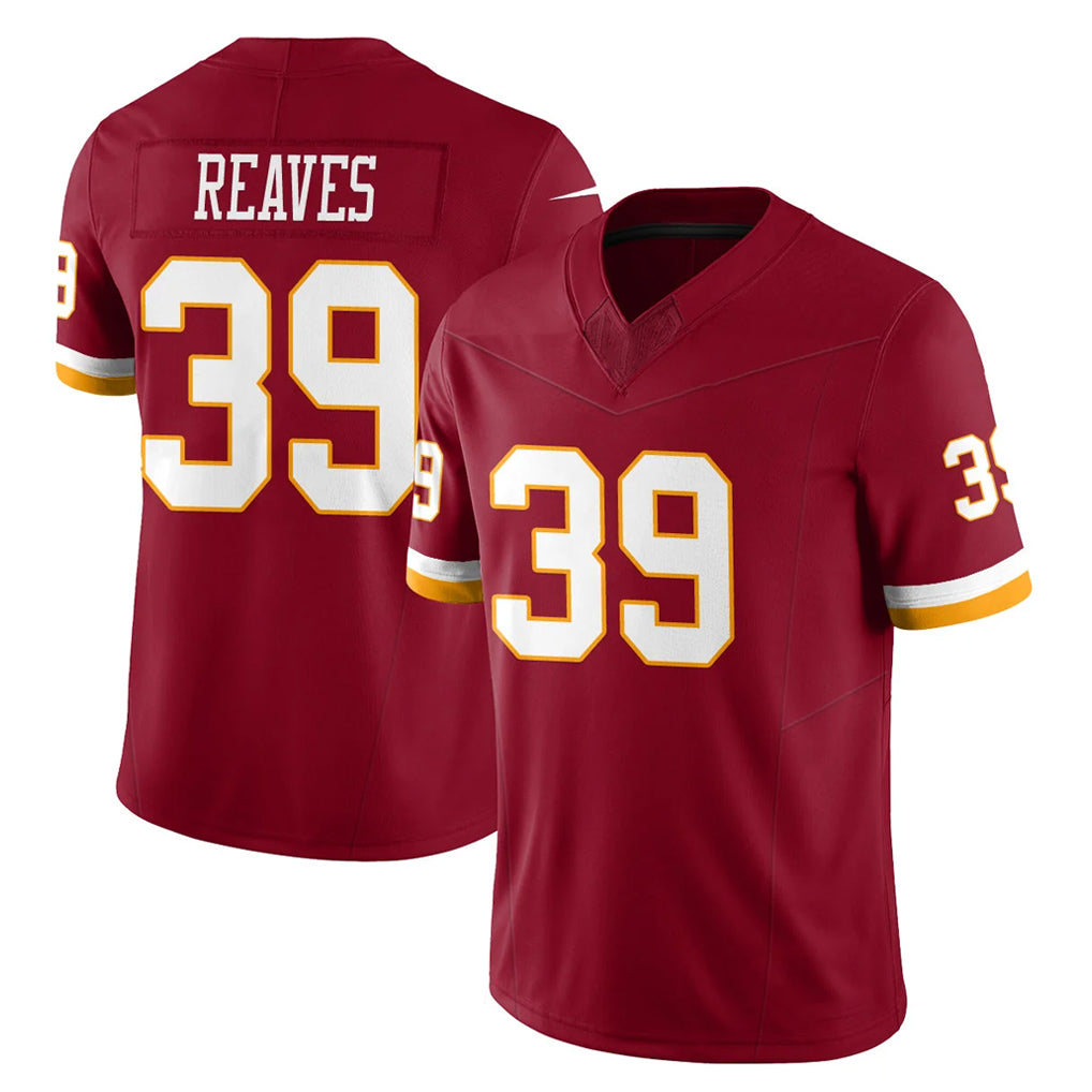 W.Commanders #39 Jeremy Reaves Player Burgundy Limited Team Vapor F.U.S.E. Home Game Odoa Stitched Jerseys