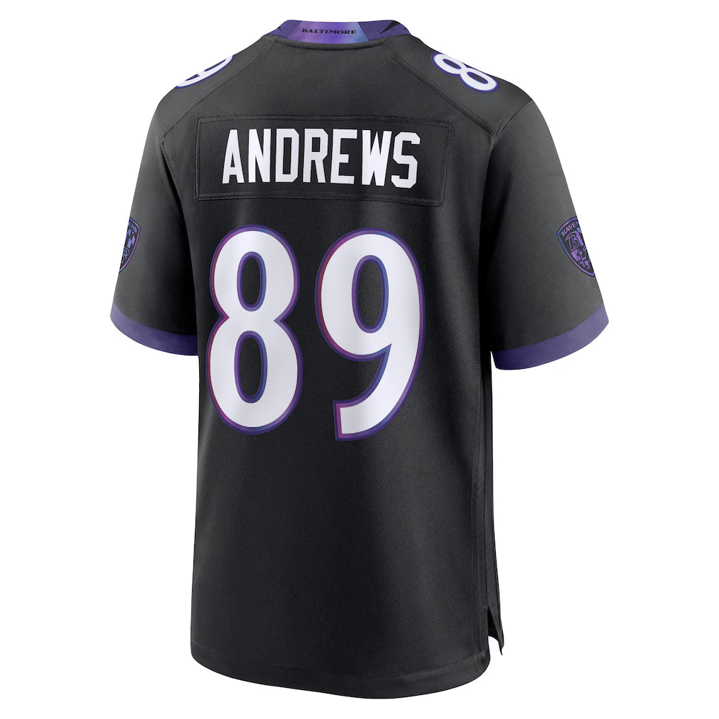 B.Ravens #89 Mark Andrews Player Black Home Game Odoa Stitched Jerseys
