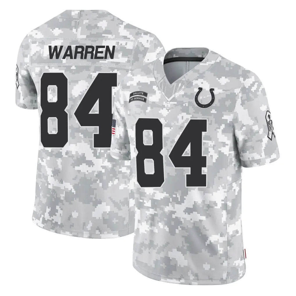 IN.Colts #84 Tyler Warren Player Arctic Camo Salute To Service Limited Game Odoa Stitched Jerseys