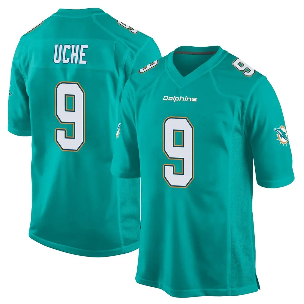 M.Dolphins #9 Joshua Uche Player Aqua Team Color Home Game Odoa Stitched Jerseys