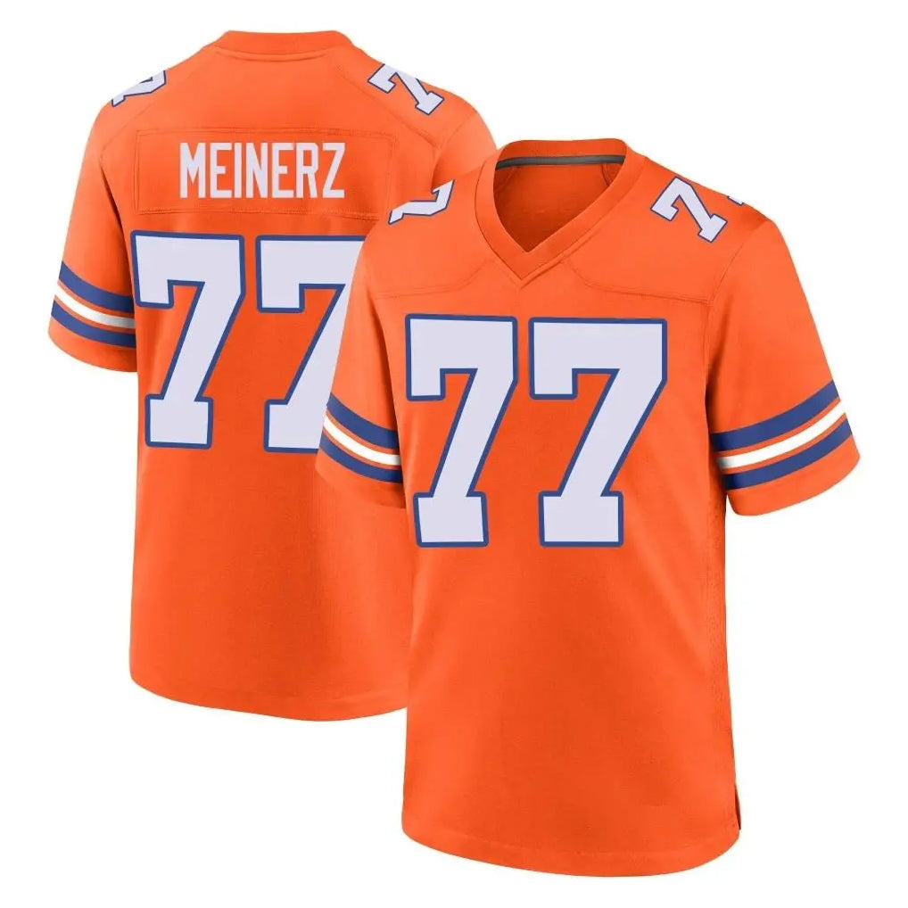 D.Broncos #77 Quinn Meinerz Player Orange Alternate Collection Throwback Game Odoa Stitched Jerseys