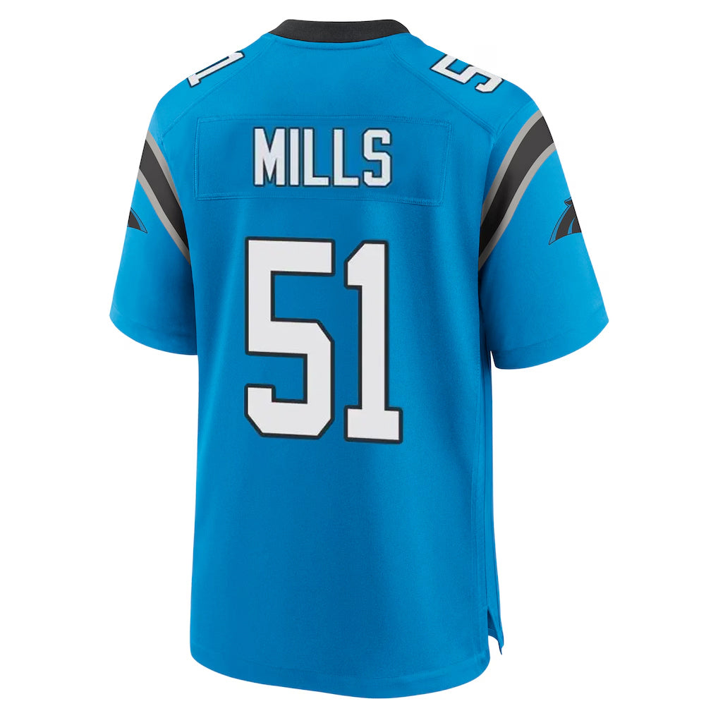 C.Panthers #51 Sam Mills Player Blue Home Game Odoa Stitched Jerseys