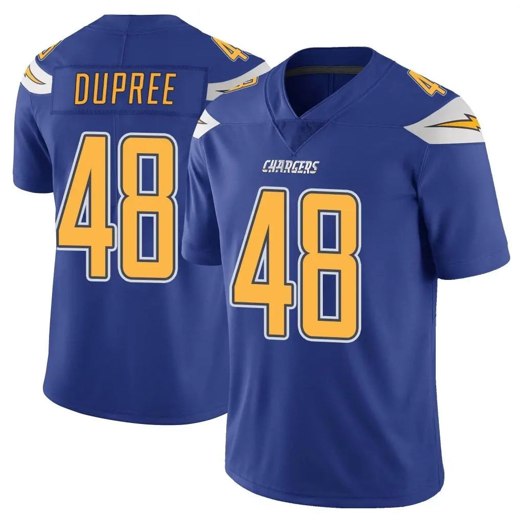 LA.Chargers #48 Bud Dupree Player Royal Limited Color Rush Vapor Untouchable Home Game Odoa Stitched Jerseys