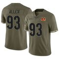 C.Bengals #93 Jonathan Allen Player Olive Salute to Service Limited Game Odoa Stitched Jerseys