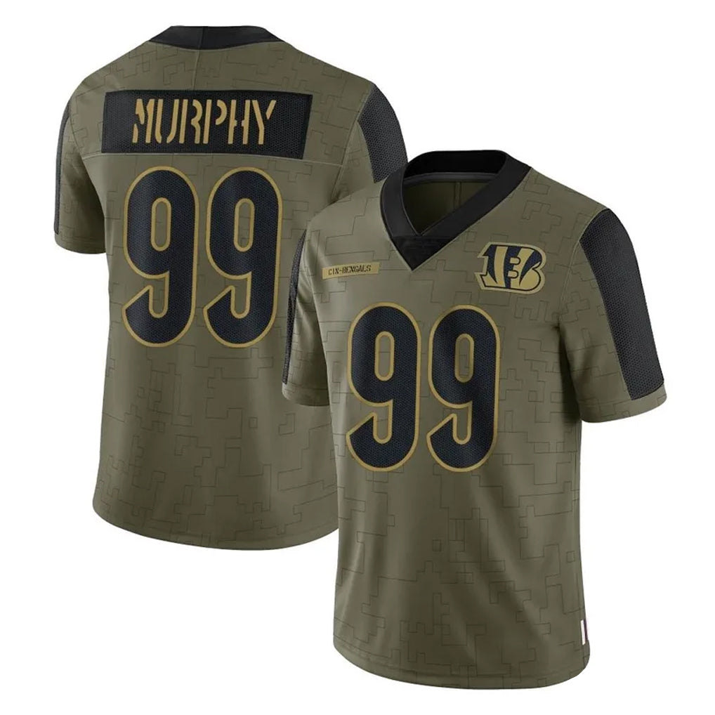 C.Bengals #99 Myles Murphy Player Olive Salute to Service Game Odoa Stitched Jerseys