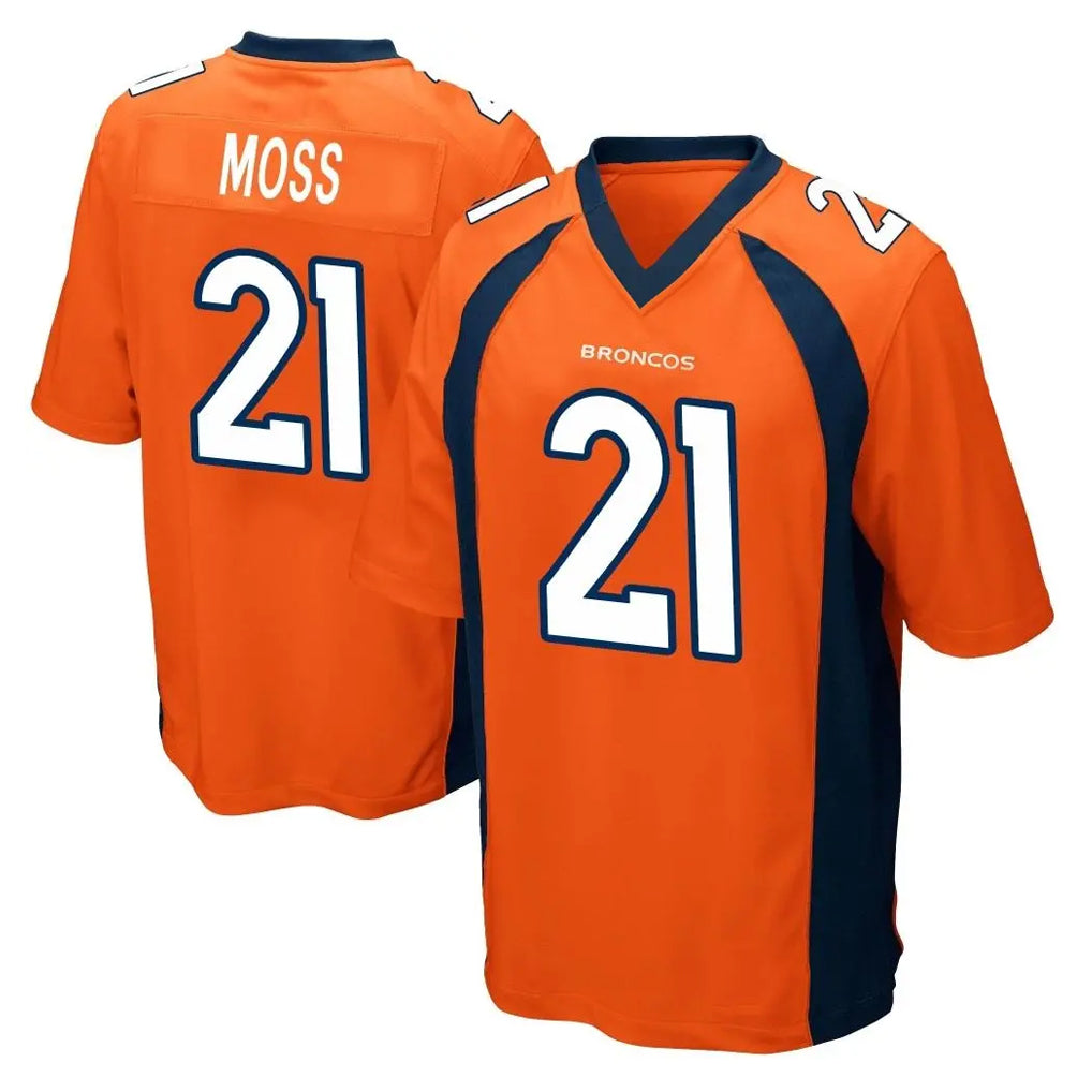D.Broncos #21 Riley Moss Player Orange Color Home Game Odoa Stitched Jerseys
