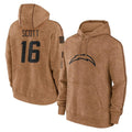 LA.Chargers #16 J.K. Scott Player Brown Salute to Service Hoodies Limited Game Odoa Stitched Jerseys