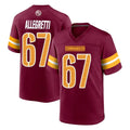 W.Commanders #67 Nick Allegretti Player Burgundy Home Game Odoa Stitched Jerseys
