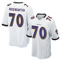B.Ravens #70 Roger Rosengarten Player White Alternate Home Game Odoa Stitched Jerseys