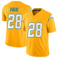 LA.Chargers #28 Kimani Vidal Player Gold Limited Vapor F.U.S.E. Home Game Odoa Stitched Jerseys