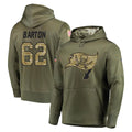TB.Buccaneers #62 Graham Barton Player Olive Salute to Service Pullover Hoodie Home Game Odoa Stitched Jerseys