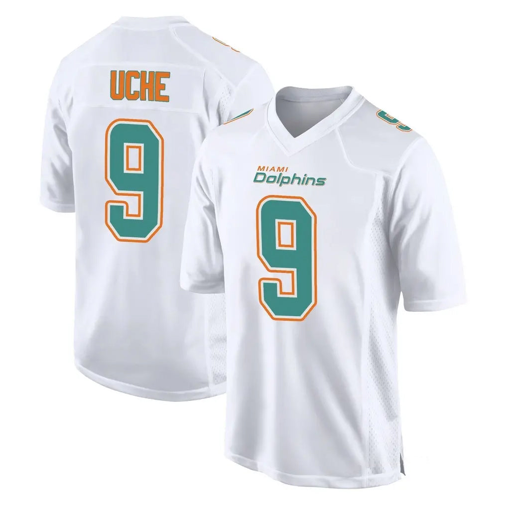 M.Dolphins #9 Joshua Uche Player White Fashion Home Game Odoa Stitched Jerseys