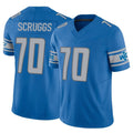 D.Lions #70 Juice Scruggs Player Blue Vapor F.U.S.E. Limited Home Game Odoa Stitched Jerseys